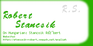 robert stancsik business card